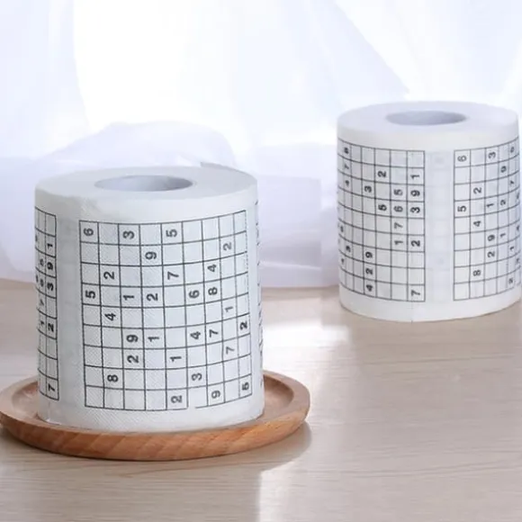 Trämassamaterial Nyhet Rolig Nummer Sudoku Tryckt Bad Rolig Toalettpapper