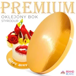 Tårtbräda Guld 26 cm 2 cm Set 5 st Tårtfat Rund Premium Brand4Cake