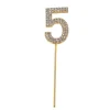 Tårtdekoration med ZIRCONS GOLDEN-nummer "5"