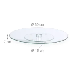 Tårtfat, Roterande Glas, 2x30 cm, Transparent