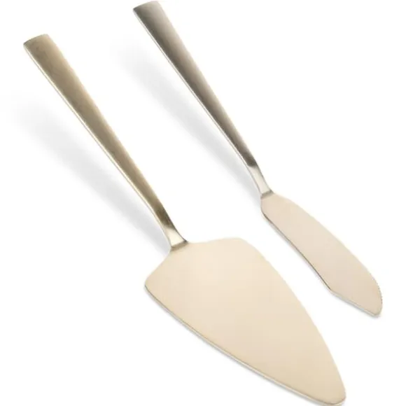 Tårtset spatelkniv för skivning Portionering Servering av tårtguld