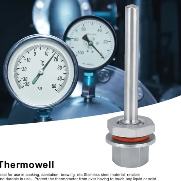 4-tums rostfritt stål 1/2-tums termowell-kit för hembryggning, tillbehör