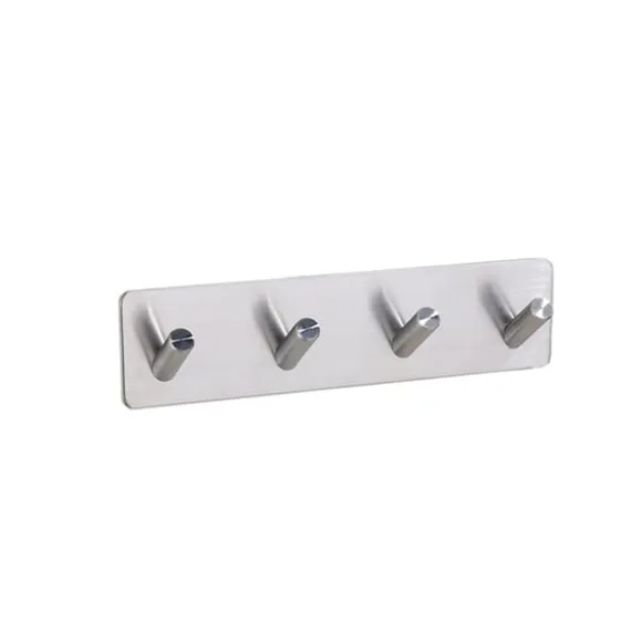 Tunga självhäftande krokar: Väggkrokar i rostfritt stål (4-pack)