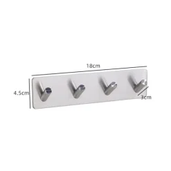 Tunga självhäftande krokar: Väggkrokar i rostfritt stål (4-pack)
