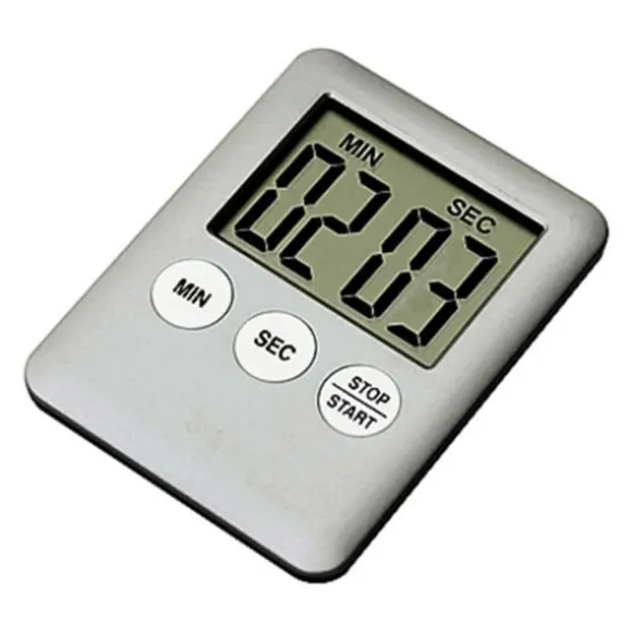 Tunn kökstimer Timer Stor Skärm Digital magnetisk nedräkning - Silver