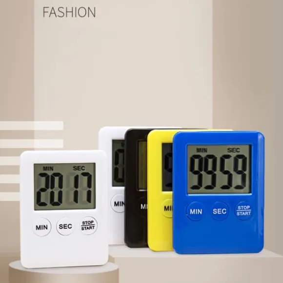 Tunn kökstimer Timer Stor Skärm Digital magnetisk nedräkning - Silver