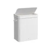 Tvättkorg 100 liter av bambu med lock och handtag vit