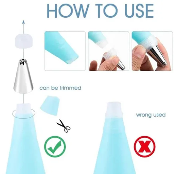 Tyllset – 24st Spritstyllar, Spritspåse Koppling – Cake Tool