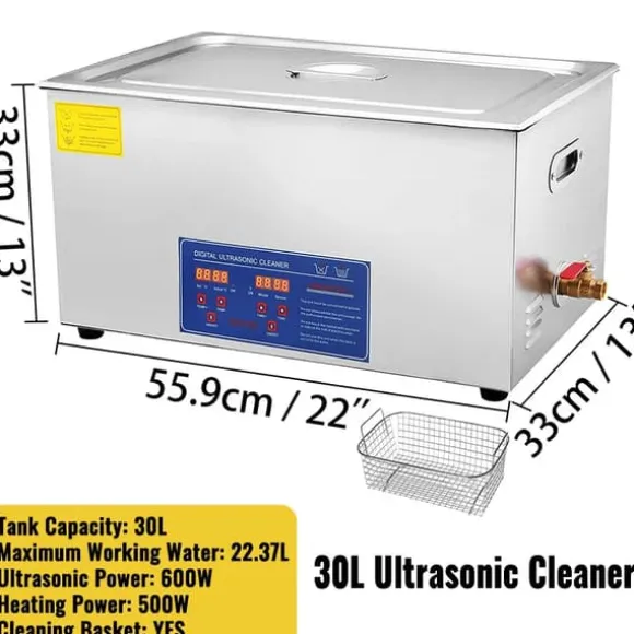 Ultraljudsrenare, Digital Kontrollpanel, SUS304 Material,30L