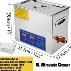 Ultraljudsrengörare, Djup rengöringskraft, Användarvänlig digital kontroll, 6 L-180W