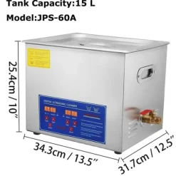 Ultraljudsrengörare, 6L kapacitet, justerbar temperatur,13.5-15L