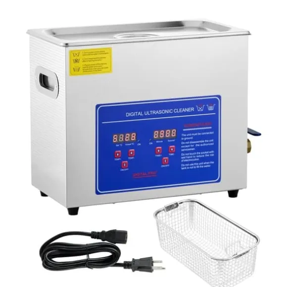 Ultraljudsrengöringsmaskin SM® - 6L, 240V, 200W, rostfritt stål, silver, för glasögon, smycken, proteser