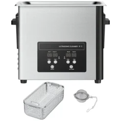 Ultraljudstvätt - Ultraljudsbad - 6 L - 120 W - 40 kHz - Digital display - Rostfritt stål - För smycken & klockor