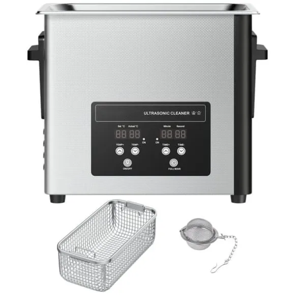 Ultraljudstvätt - Ultraljudsbad - 6 L - 120 W - 40 kHz - Digital display - Rostfritt stål - För smycken & klockor
