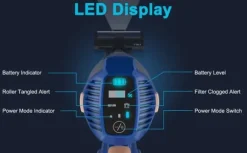 UMLo V11 blå sladdlös skaftdammsugare – 2-i-1 handdammsugare & golvdammsugare med HEPA-filter, 300W motor, LED-display