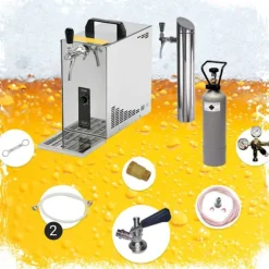 Underräknare komplett set, Öltapp, PYGMY 25 LE, 1-sidigt torrkylare, 30 liter / h, inkl dispenser, Green Line, KEG:Type M
