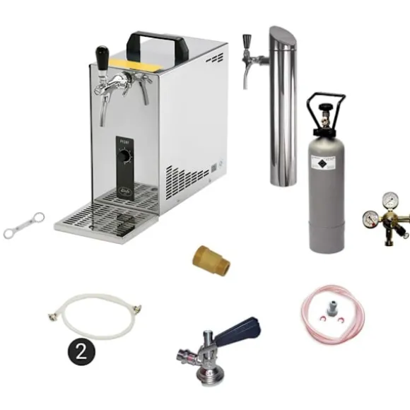 Underräknare komplett set, Öltapp, PYGMY 25 LE, 1-sidigt torrkylare, 30 liter / h, inkl dispenser, Green Line, KEG:Type A