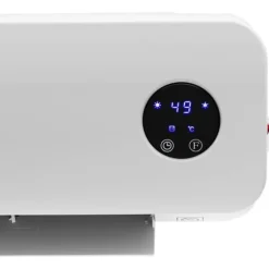 Uniprodo - Väggmonterad värmefläkt - Keramisk - 10–49°C - 1000/2000 W - Fjärrkontroll - Extra smal