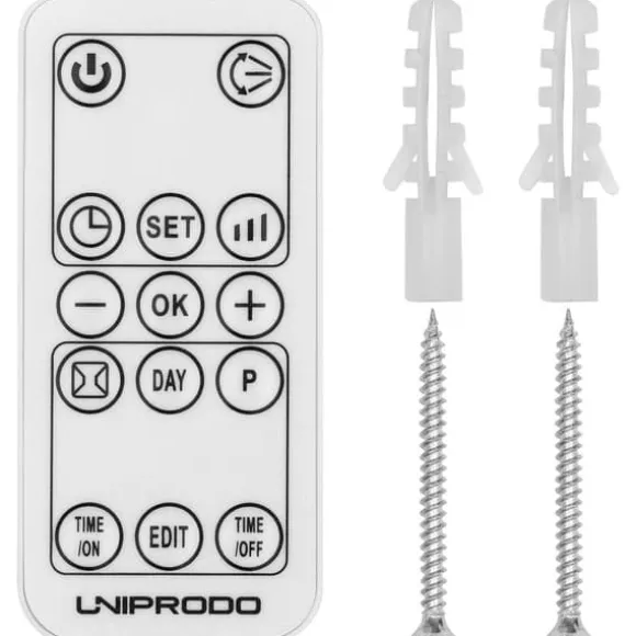 Uniprodo - Väggmonterad värmefläkt - Keramisk - 10–49°C - 1000/2000 W - Fjärrkontroll - Extra smal