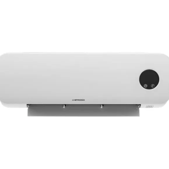 Uniprodo - Väggmonterad värmefläkt - Keramisk - 10–49°C - 1000/2000 W - Fjärrkontroll - Extra smal