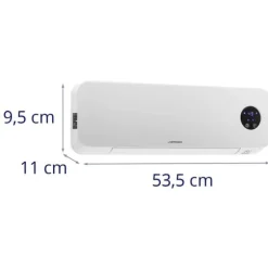 Uniprodo - Väggmonterad värmefläkt - Keramisk - 10–49°C - 1000/2000 W - Fjärrkontroll - Extra smal