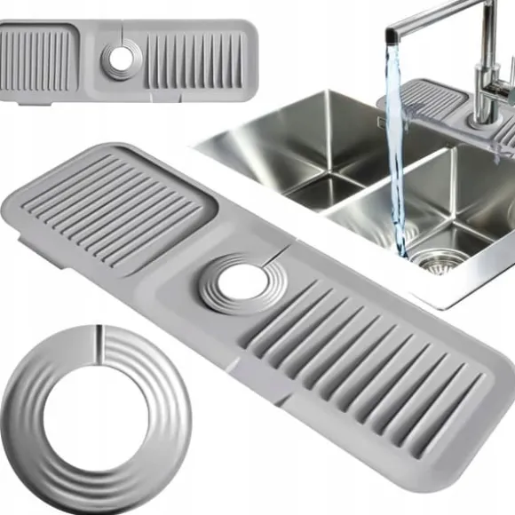 Universal avloppsmatta i silikon för diskho 45 x 14 cm BRUNBESTE BB-3329 grå