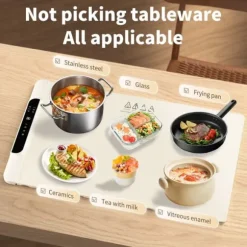 Uppgradera mat uppvärmning matta med värmebeständig kudde, barnlås säkerhet, perfekt för buffé, möten, fester, daglig användning
