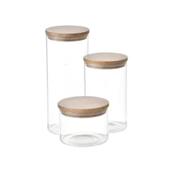 Uppsättning med 3 Burkar San Ignacio Transparent Glas