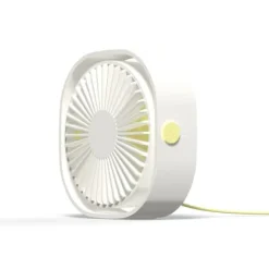 USB-fläkt - Bärbar minifläkt - 3 hastigheter - Tyst drift (20-30dB) - 360° justerbar - USB-port - Vit - För kontor/hemma/resor