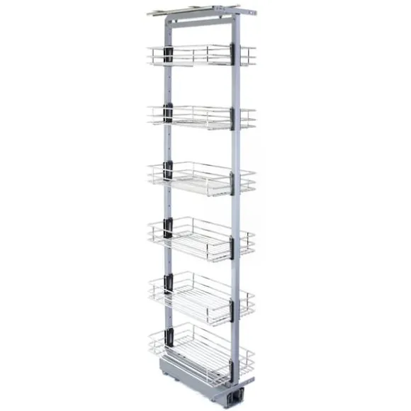 Utdragbart Köksskafferi med Justerbar Höjd– 46 cm (D) x 170-195 cm (H) | Mjuk stängning | MonsterShop