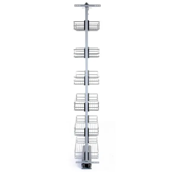 Utdragbart Köksskafferi med Justerbar Höjd– 46 cm (D) x 170-195 cm (H) | Mjuk stängning | MonsterShop