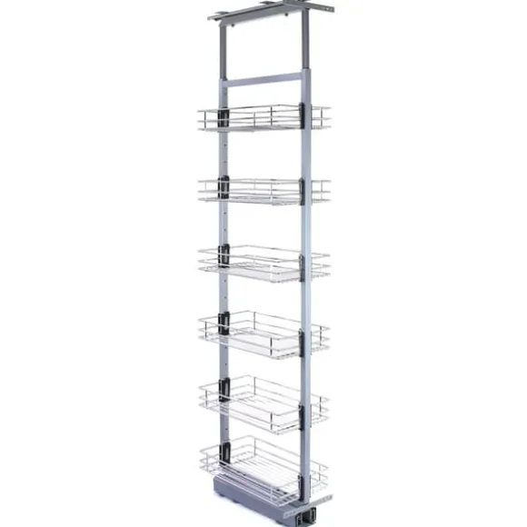 Utdragbart Köksskafferi med Justerbar Höjd– 46 cm (D) x 170-195 cm (H) | Mjuk stängning | MonsterShop