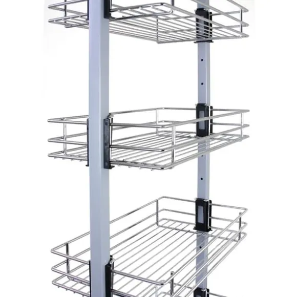 Utdragbart Köksskafferi med Justerbar Höjd– 46 cm (D) x 170-195 cm (H) | Mjuk stängning | MonsterShop