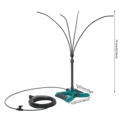 Utomhus dimkylsystem - Fristående dimspridare - 2-pack - 10 m Förlängningsslangar - 25 cm Förlängningsstänger - 3/4 Koppling - Plast - Svart