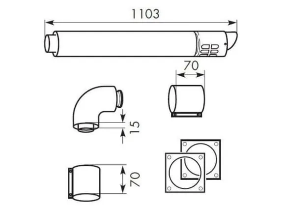 Vaillant vattenutlopp 80-125mm - ecotec 303209