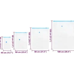 Vakuumförvaringspåsar - 15 Pack med 4 Storlekar | Storlekar: 60x40, 80x60, 100x80, 130x100 cm
