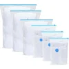 Vakuumförvaringspåsar 50 pcs Transparent och blå 130 x 100 cm