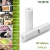Vakuumpåsar Paket med 2 rullar 20x500cm, Matvakuumpåse för vakuumapparat, matsparare och sous vide