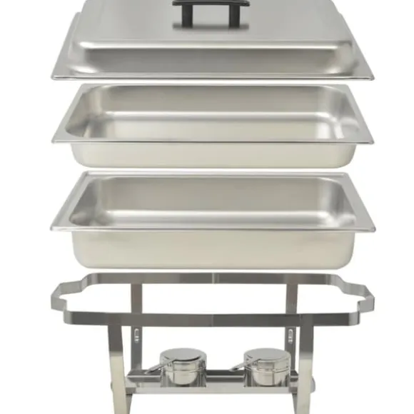 Varmhållningskärl 4-pack i rostfritt stål - Perfekt för catering & fest | Färg: Silver | Storlek: Gastronom