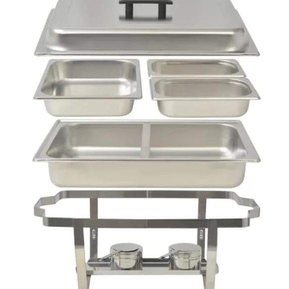 Varmhållningskärl 4-pack i rostfritt stål - Perfekt för catering & fest | Färg: Silver | Storlek: Gastronom