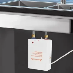 Varmvattenberedare - Elektrisk genomströmningsberedare - 3500 W 230 V - Omedelbart varmvatten - För badrum, kök, dusch - CE - Vit