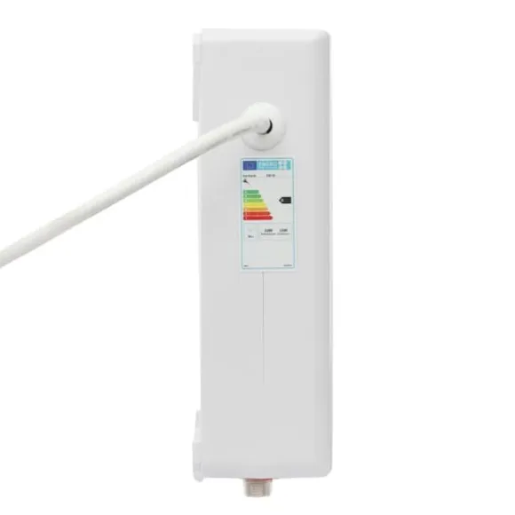 Varmvattenberedare - Elektrisk genomströmningsberedare - 3500 W 230 V - Omedelbart varmvatten - För badrum, kök, dusch - CE - Vit