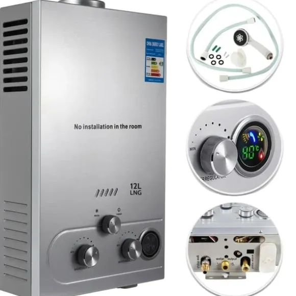 Varmvattenberedare, Snabbuppvärmning, Väggmonterad Design,12L 24KW