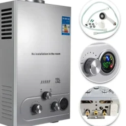 Varmvattenberedare, Snabbuppvärmning, Väggmonterad Design,12L 24KW