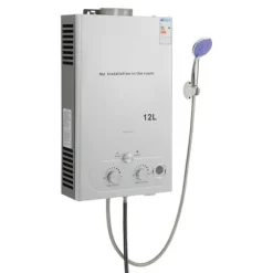 Varmvattenberedare utan tank - LPG - 12 L - 24 kW - 2800 Pa - Öppet avgassystem, automatisk rökgasevakuering - Auto el-pulständning 2×1,5 V