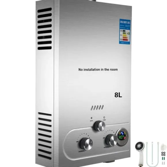 Varmvattenberedare, utan tank, hög effektivitet,8L 16KW