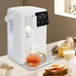 Varmvatten-dispenser - Bordsmodell vattenkokare - 3 l - 2200 W - LED-display - Justerbar temperatur - Snabb uppvärmning - Vit