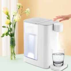 Varmvattendispenser - Varmvattenautomat - 3 L - 2000 W - 5 Temperaturlägen - Snabb Uppvärmning - Temperaturkontroll - För Kaffe Te Mjölk - Vit