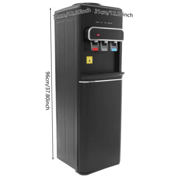 Vattenautomat, Bottenlastad Design, Varma och Kalla Vattenutlopp,Svart