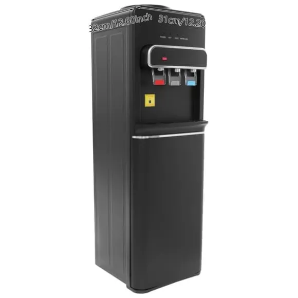 Vattenautomat, Funktioner för varmt och kallt vatten, Golvstående design,svart